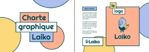 Illustrations illustrant la charte graphique de l'agence de communication Laiko.